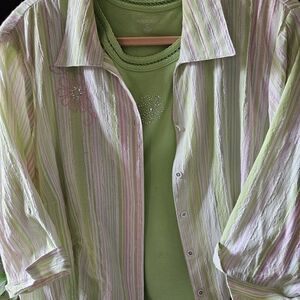 Allison Daley Pastel Striped Shirt
